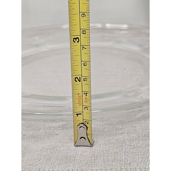 Vintage Pyrex Originals Clear Glass Platter Dinner Plate 11” Thumbprint - Picture 7 of 7